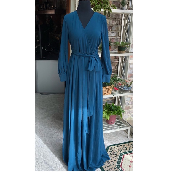 Ricarica Lydia Topaz Chiffon Maxi Dress 